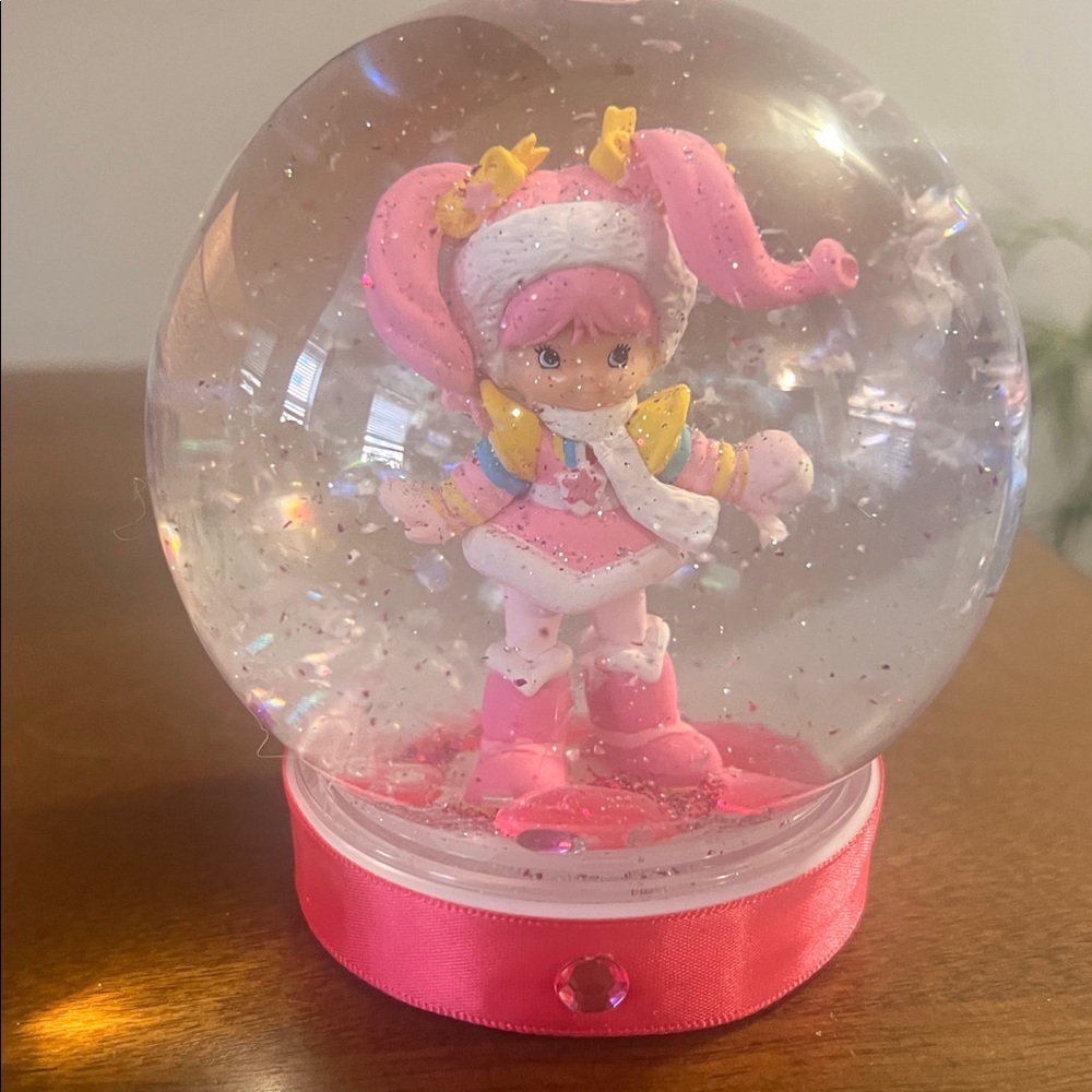 TICKLED PINK Rainbow Bright Snow Globe
